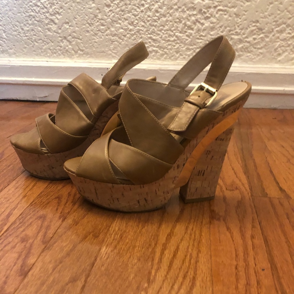 Dolce Vita platform caramel wedge heels